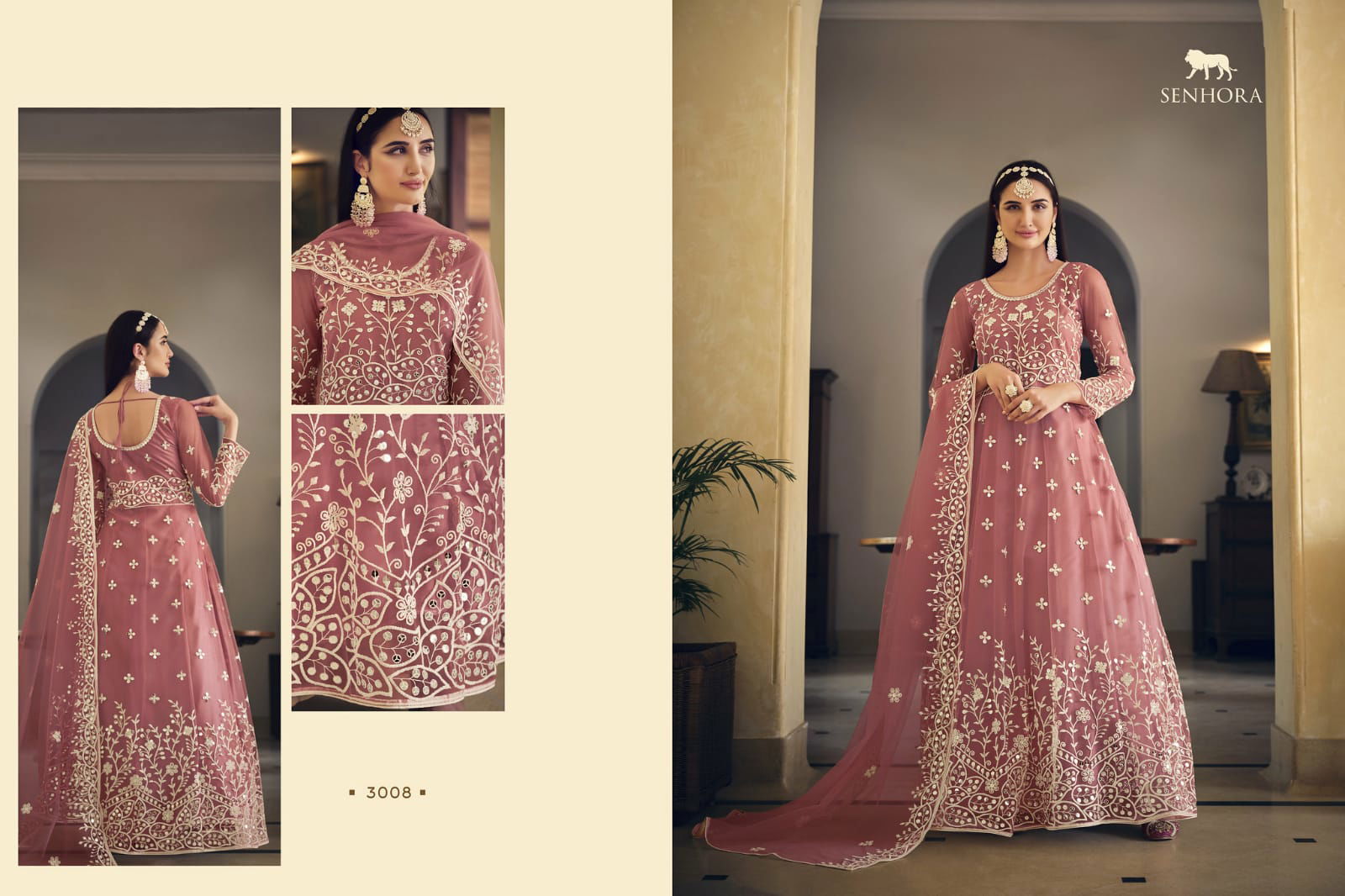 Senhora By Sarika Butterfly Net Gown Dress Material Catalog